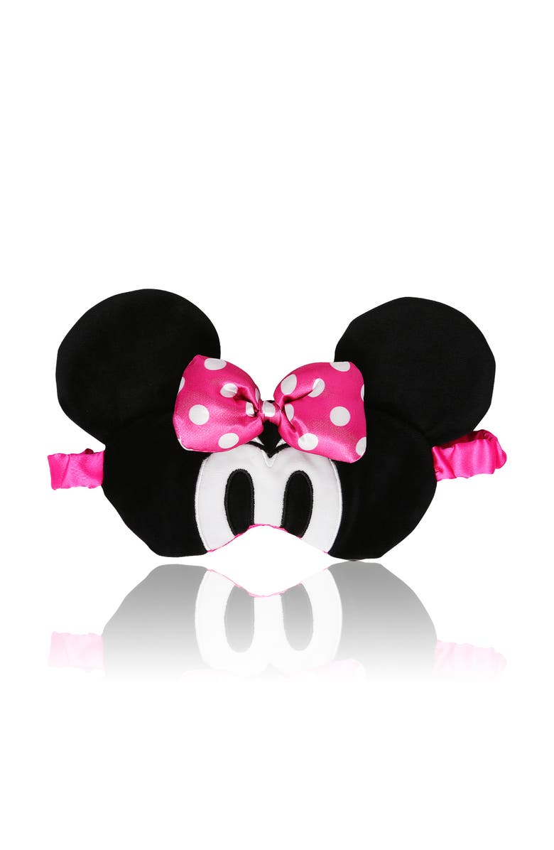 Disney Sleep Mask with Ears and 3D Bow, Main, color, Black, Pink