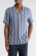 Original Penguin Short Sleeve Linen & Cotton Button-Up Shirt