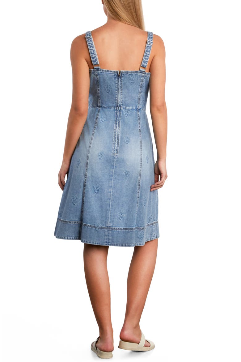 Topstitch Seamed Denim Dress, Alternate, color, DENIM DREAM