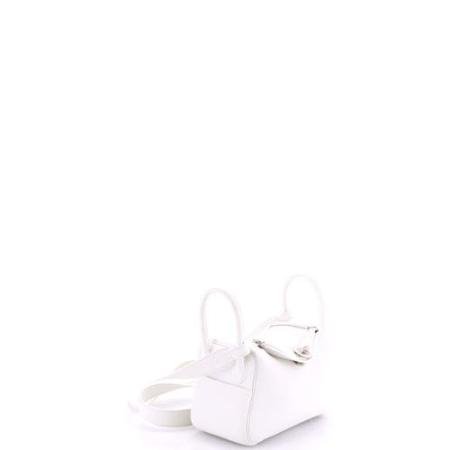 Pre-owned Hermes  Hermes Lindy Bag Clemence Mini In White