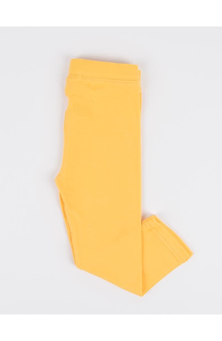 Leveret Girls Cotton Leggings, Solid Colors, Alternate, color, Yellow