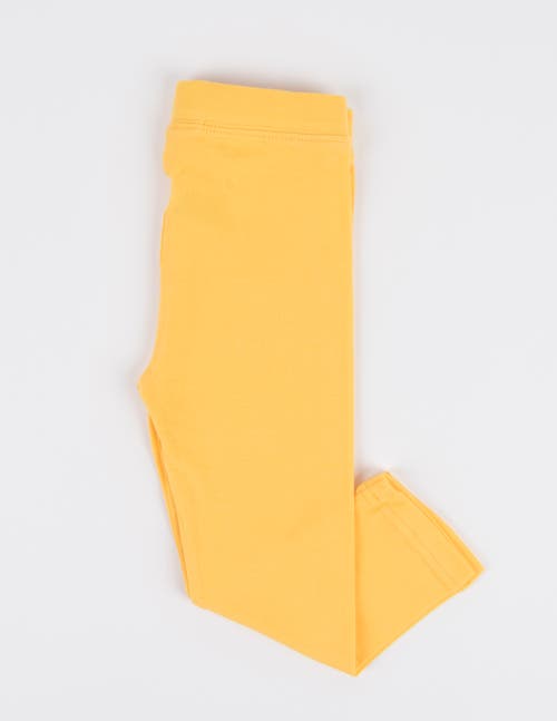 Leveret Girls Cotton Leggings, Solid Colors In Yellow