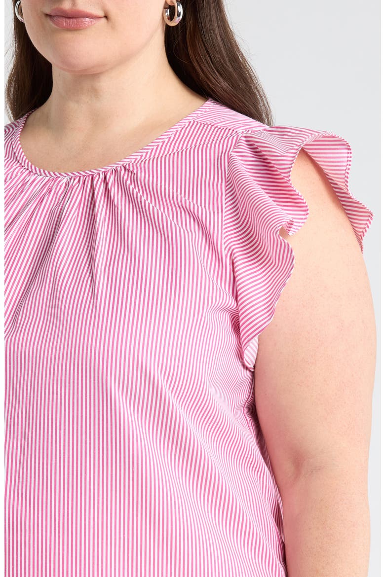 Hermas Stripe Ruffle Top, Alternate, color, FUCHSIA