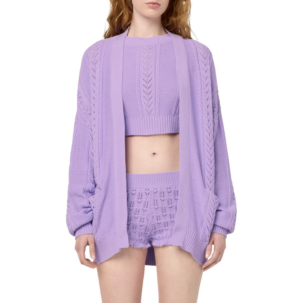 Florence By Mills Pointelle Stitch Cardigan In Millie Lavender