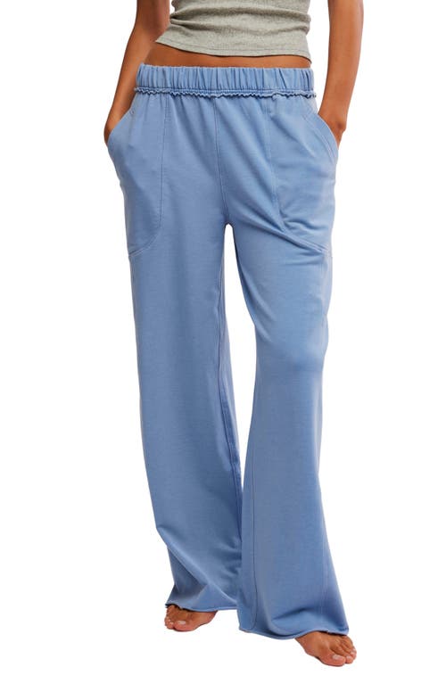 Free People Don't Wait Up Lounge Pants In Quiet Harbor