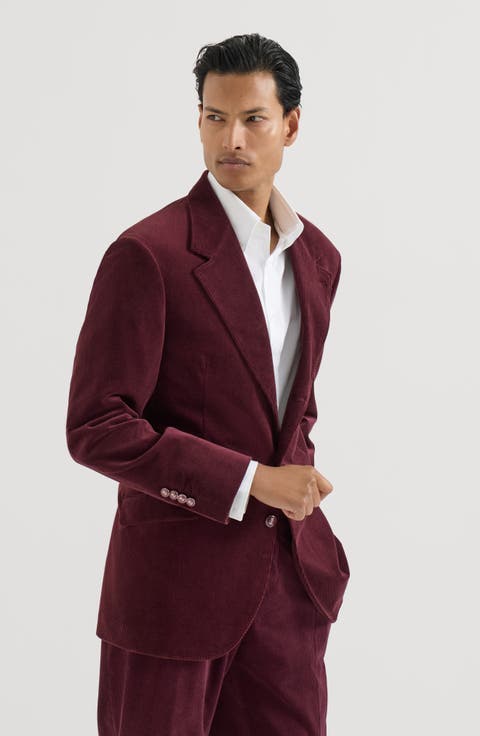 Comfort cotton and cashmere corduroy Cavallo Tailor blazer with metal buttons