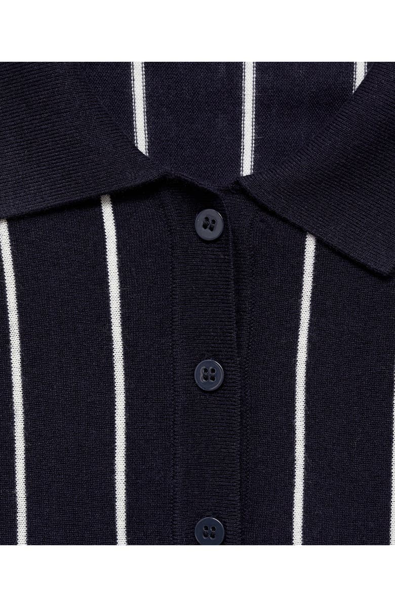 MANGO Stripe Polo Sweater, Alternate, color, Navy