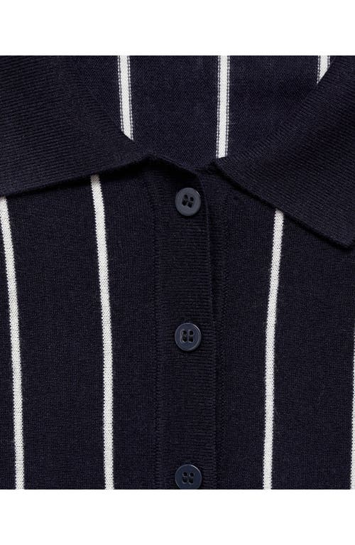Mango Stripe Polo Sweater In Blue