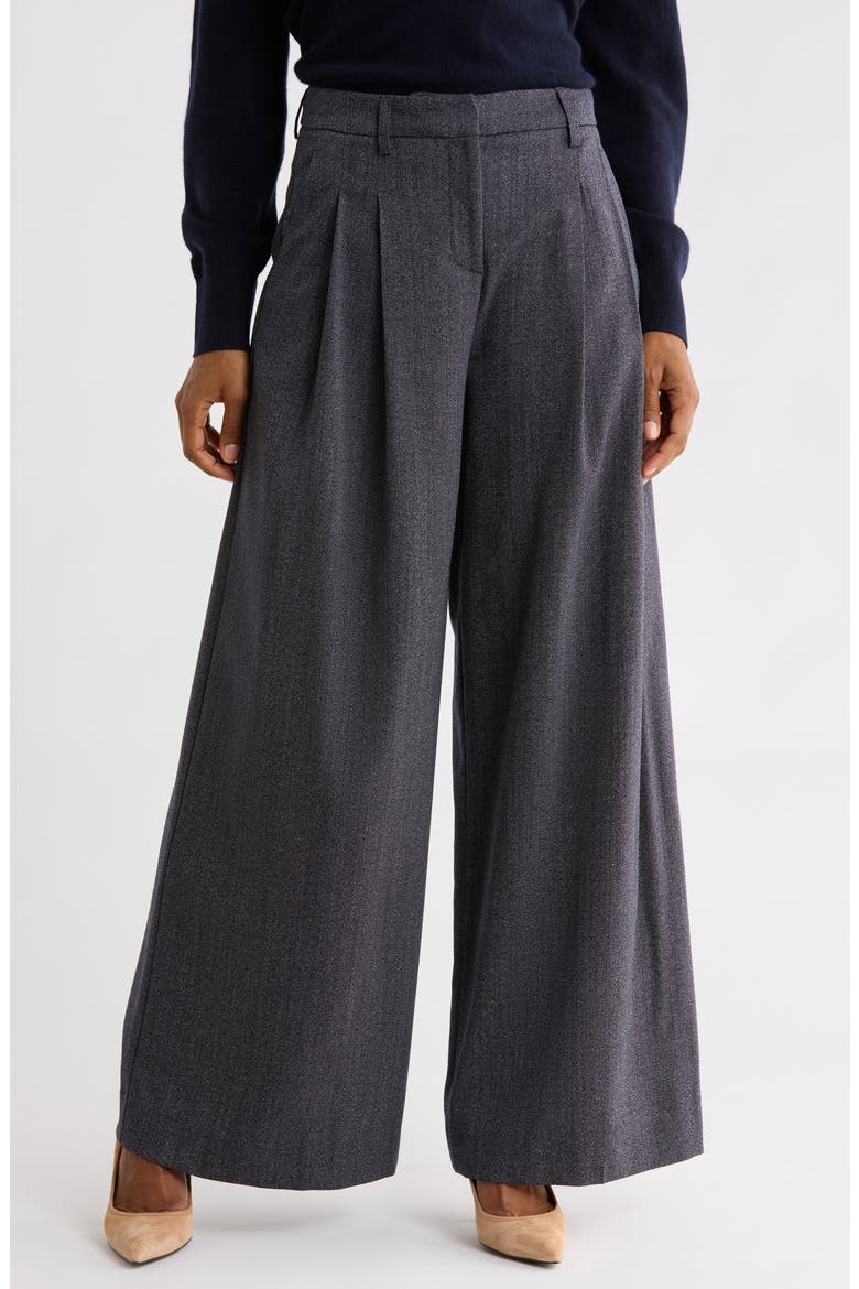 Didi Wide Leg Virgin Wool Pants, Main, color, MIDNIGHT MELANGE