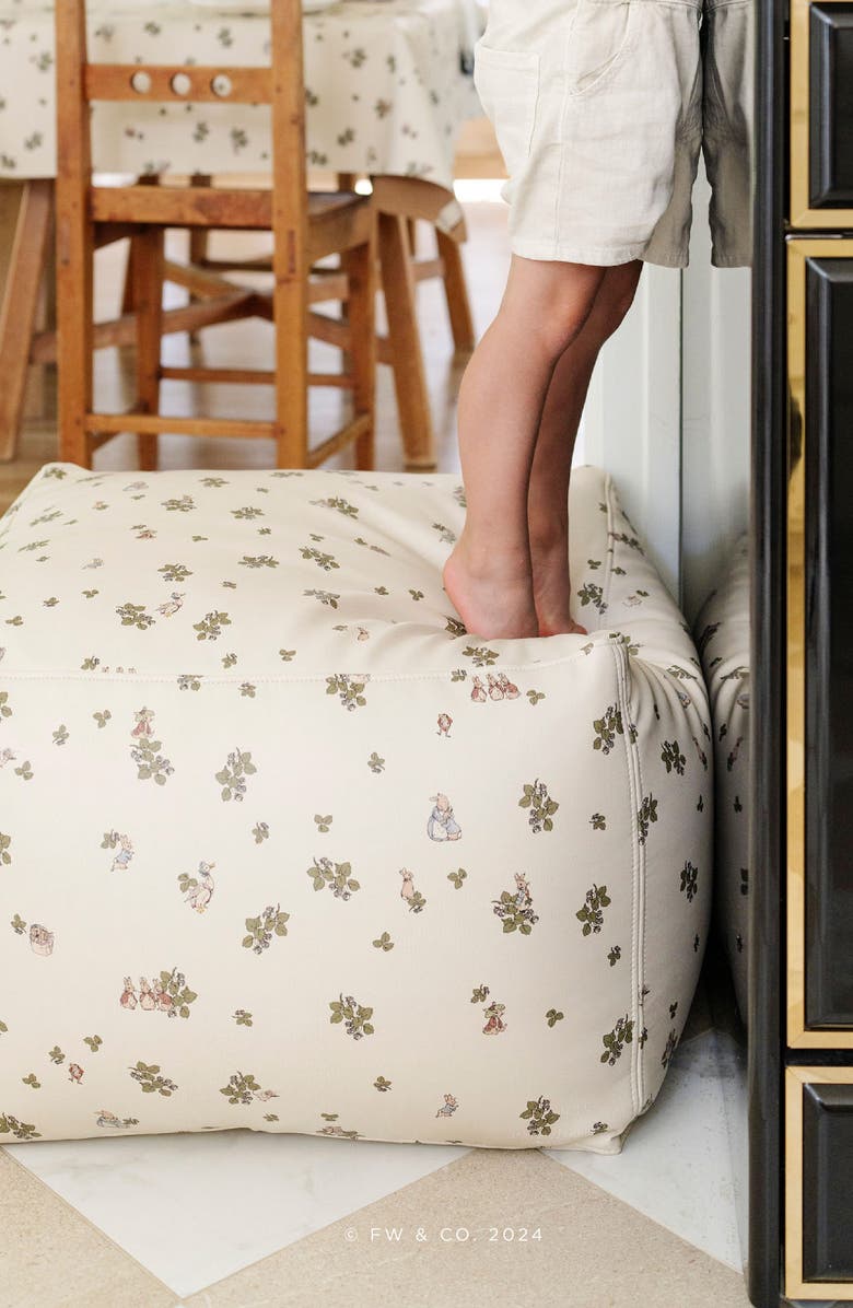 GATHRE x Beatrix Potter Square Pouf, Alternate, color, Peter Rabbit