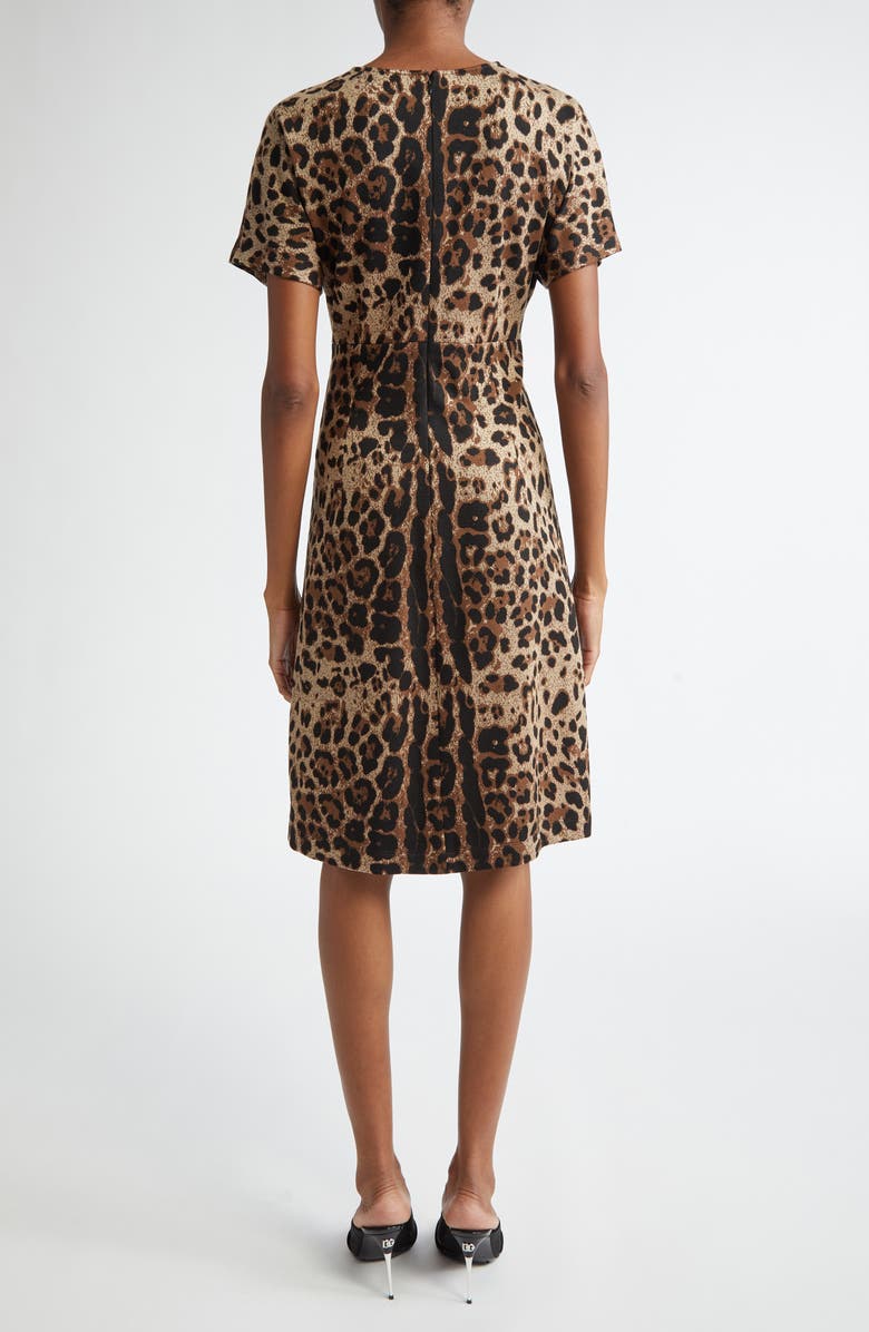 Dolce&Gabbana Leopard Jacquard Dress, Alternate, color, 