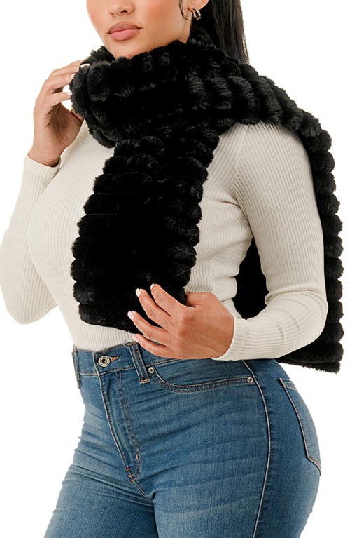Marcus Adler Faux Fur Pull-through Scarf In Black