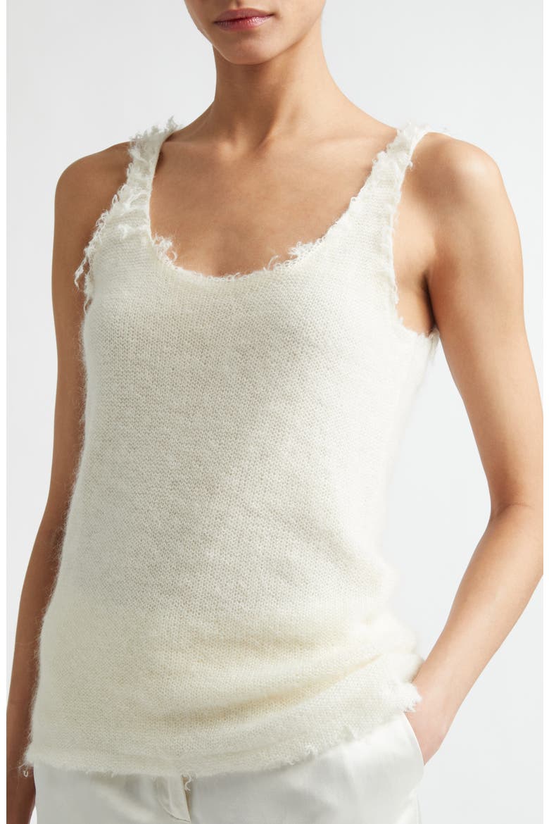 Distressed Mohair & Wool Blend Sweater Tank, Alternate, color, OFF-WHITE
