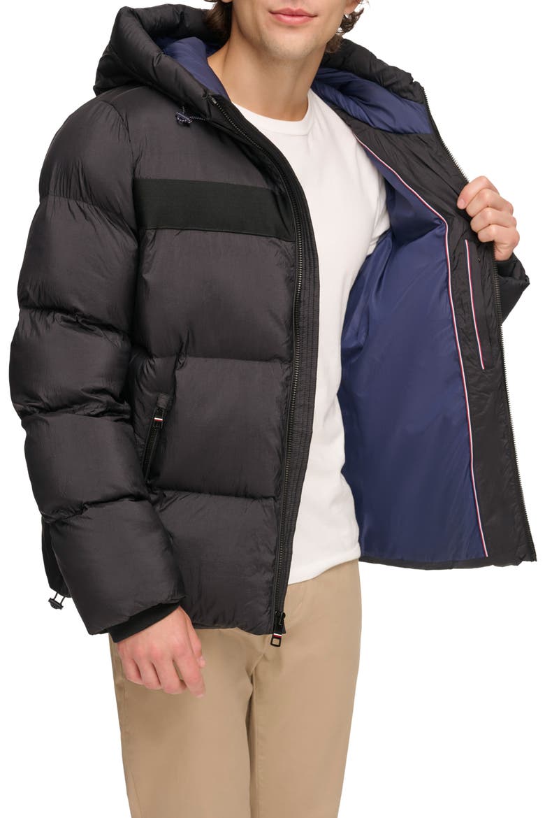 Hooded Puffer Jacket, Alternate, color, BLACK