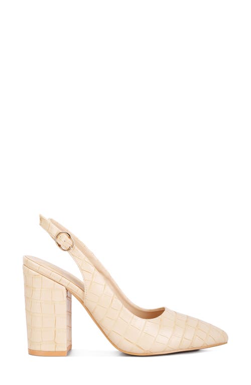 London Rag Macha Croctexture Sling Back Heels In Nude