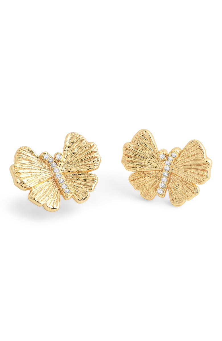 Anabel Aram Jewelry Butterfly Stud Earrings, Main, color, Gold
