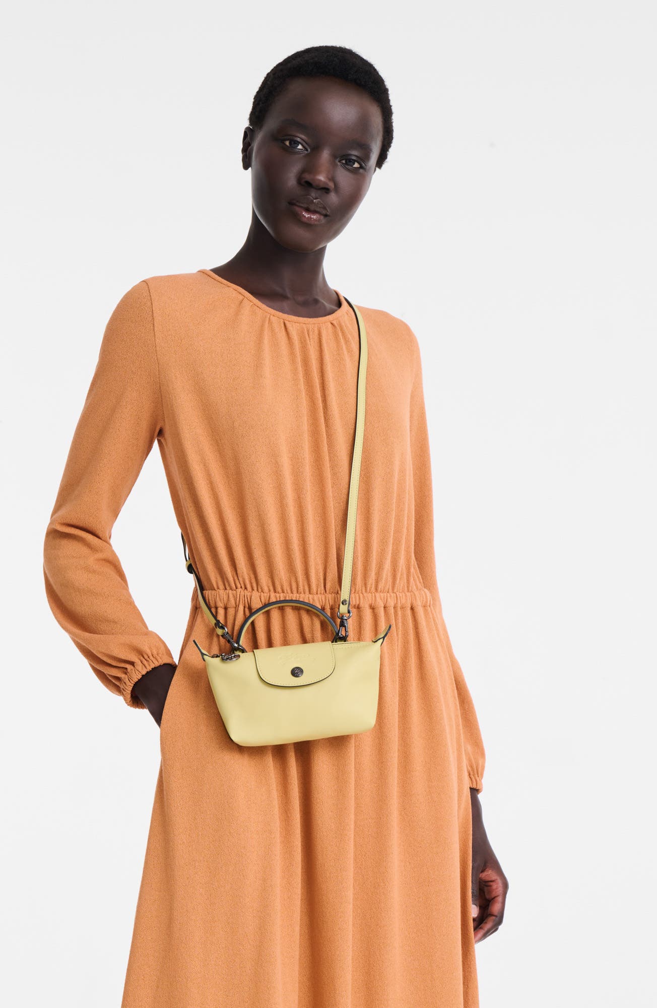 Extra Small Le Pliage Xtra Leather Clutch, Alternate, color, PISTACHIO