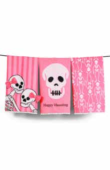 The Pink & Spooky Set of 3 Artisan Kitchen Tea Towels