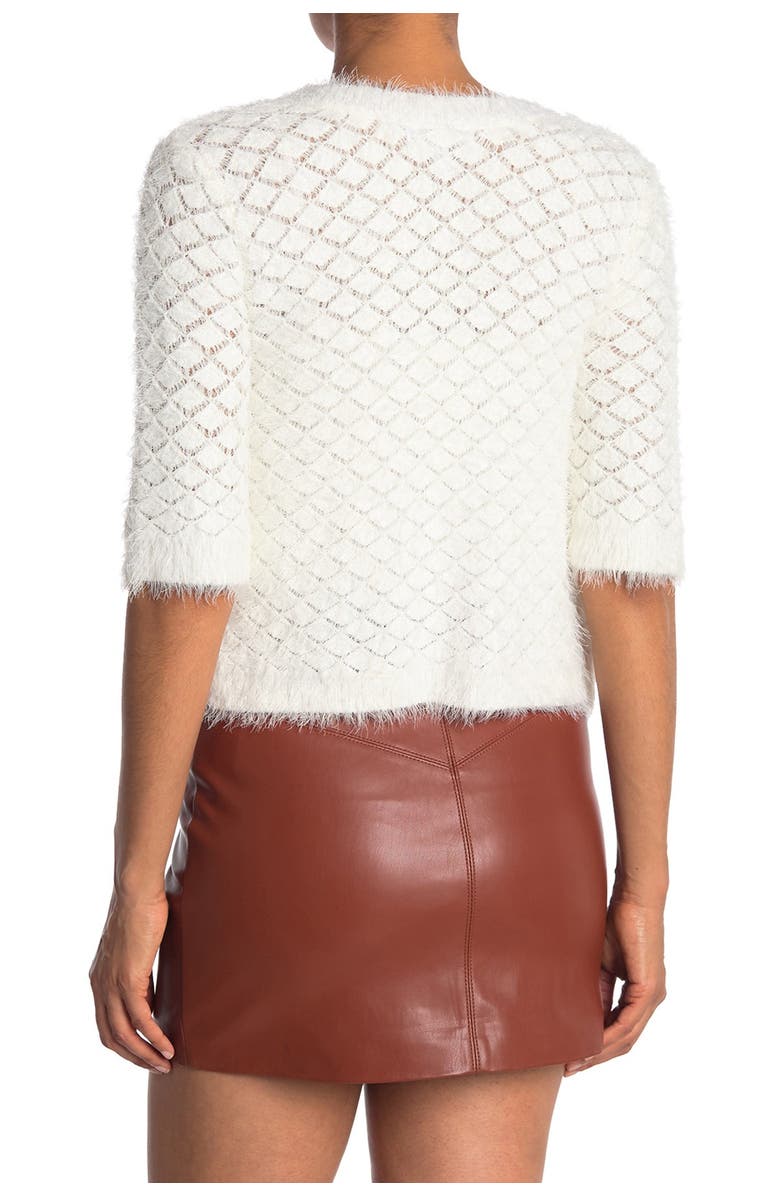 BB Dakota by Steve Madden Take The Plunge Eyelash Lace Scalloped Cropped Cardigan, Main, color,