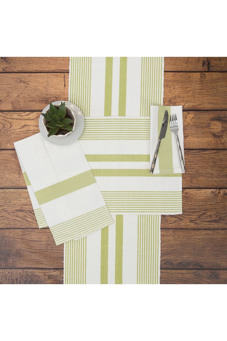 Classic Stripe Woven Table Runner, Alternate, color, Green