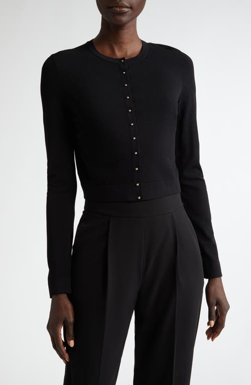 Akris punto Crop Crewneck Cardigan in Black 