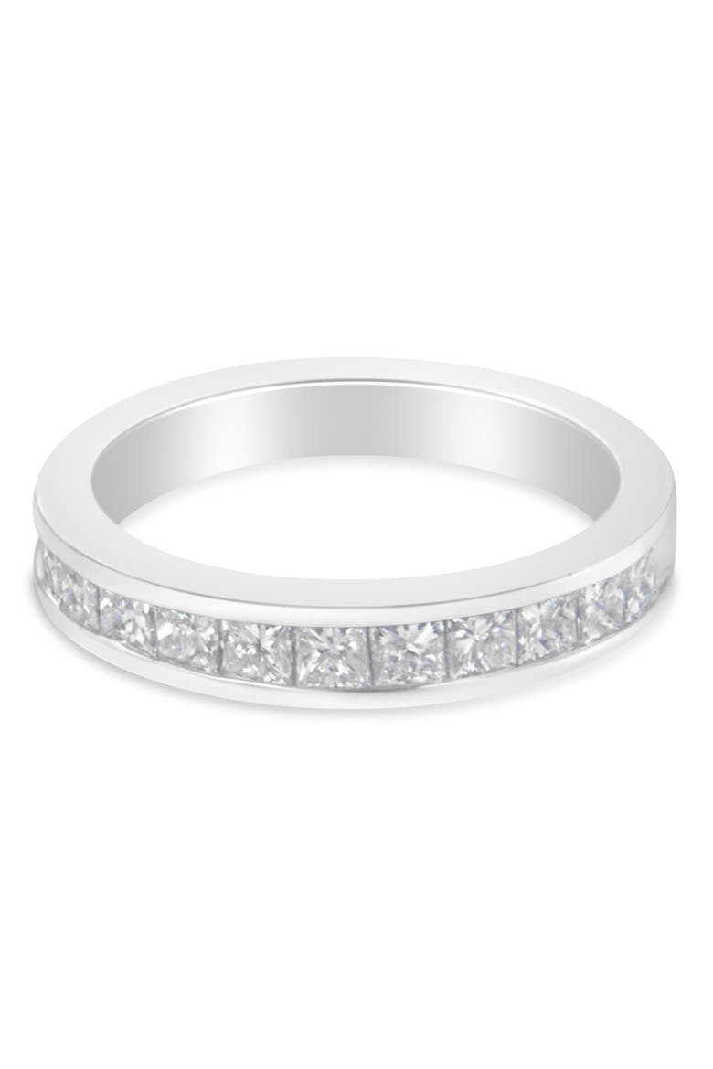 18K White Gold Princess Cut 1.0 Cttw Diamond Band Ring, Main, color, White Gold