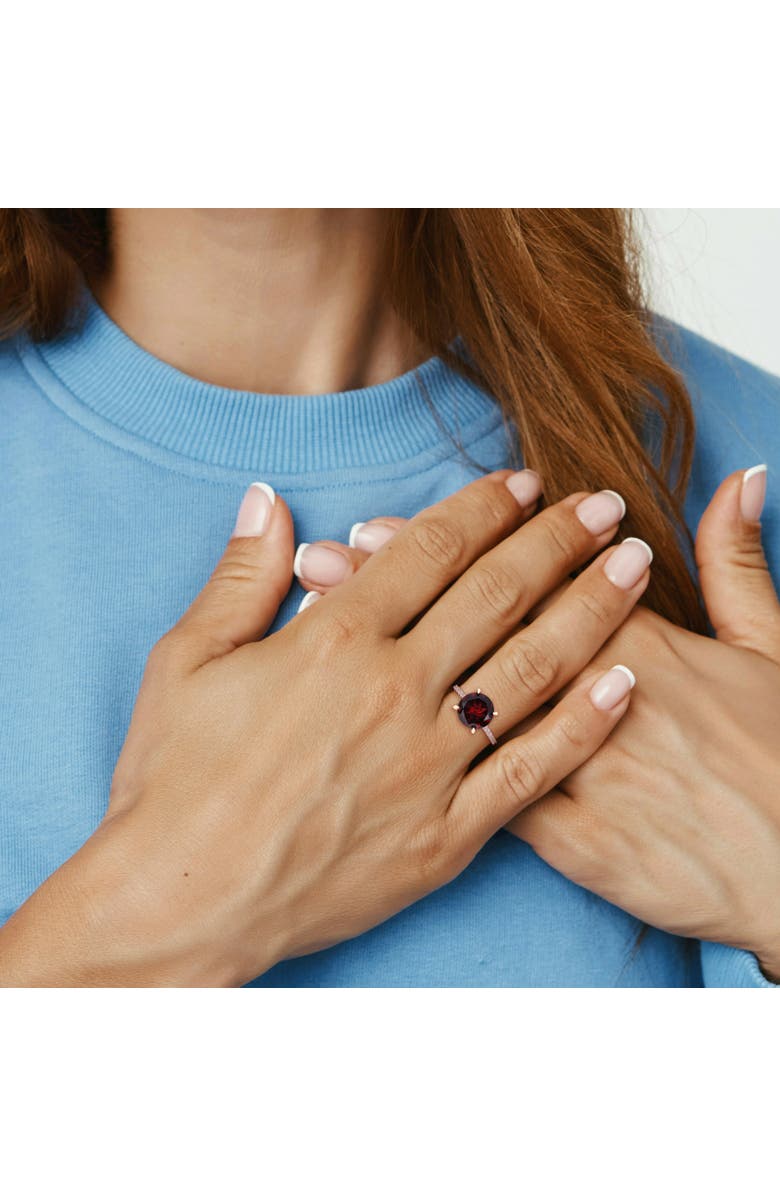 Julianna B. Gemstones Solitaire Ring Plated Silver, Alternate, color, Garnet/Yellow-Plated