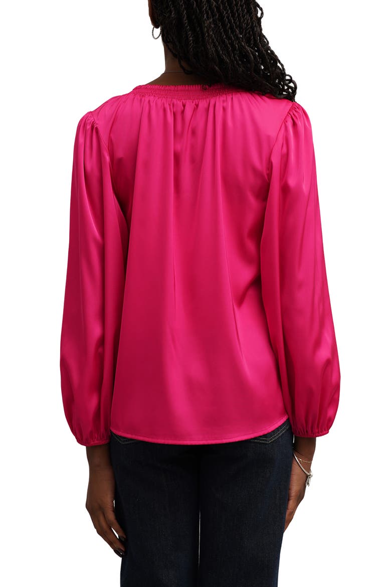 Solid Tie Blouse, Alternate, color, FUSCHIA