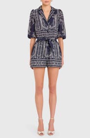Amanda Uprichard Lucia Balloon Sleeve Romper