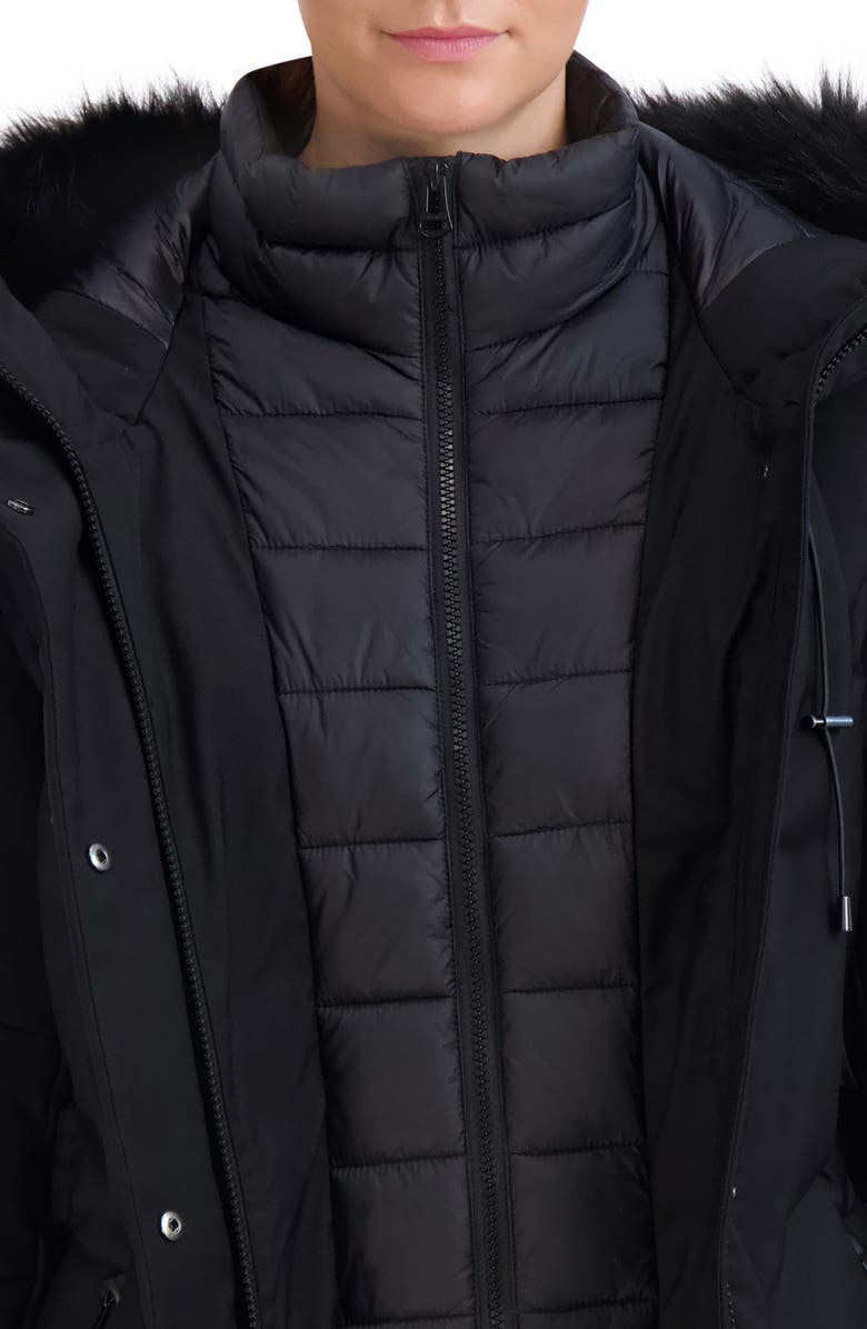 Cole Haan Water Resistant Belted Stretch Twill Jacket with Bib, Alternate, color, 