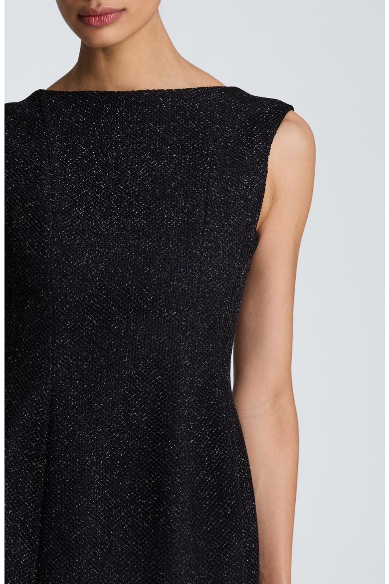 Metallic Sleeveless Minidress, Alternate, color, BLACK
