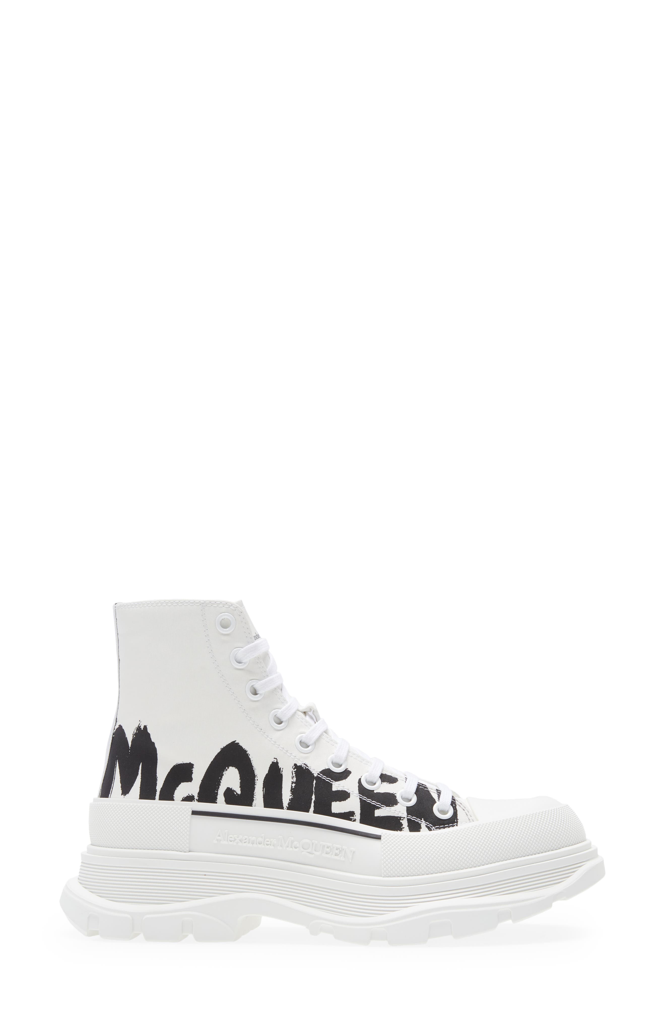 McQueen Graffiti Tread Slick High Top Sneaker, Alternate, color, 