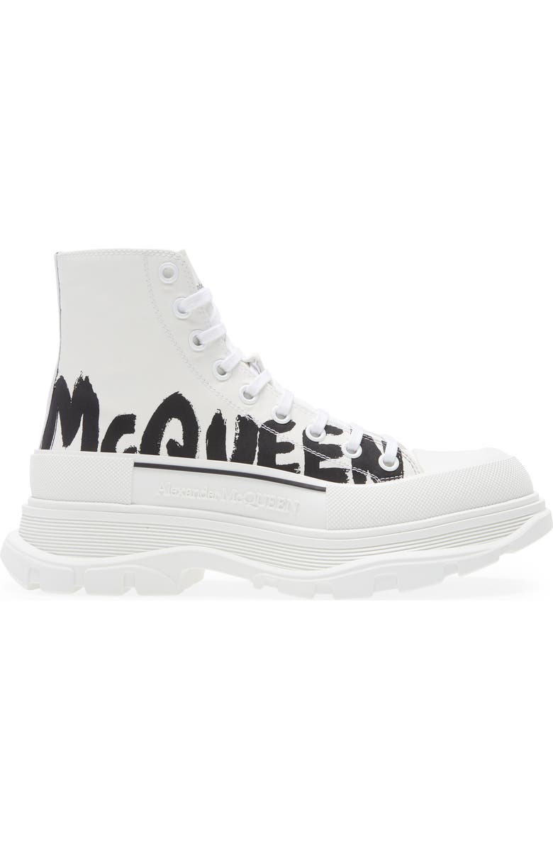 McQueen Graffiti Tread Slick High Top Sneaker, Alternate, color,