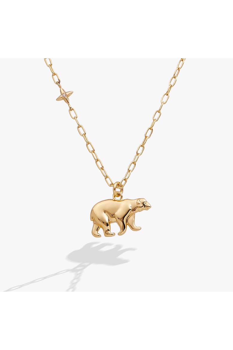 'Mama Bear' Pendant Necklace, Main, color, Gold