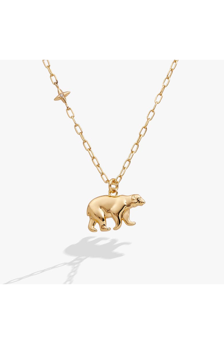 Alex and Ani 'Mama Bear' Pendant Necklace, Main, color, Gold