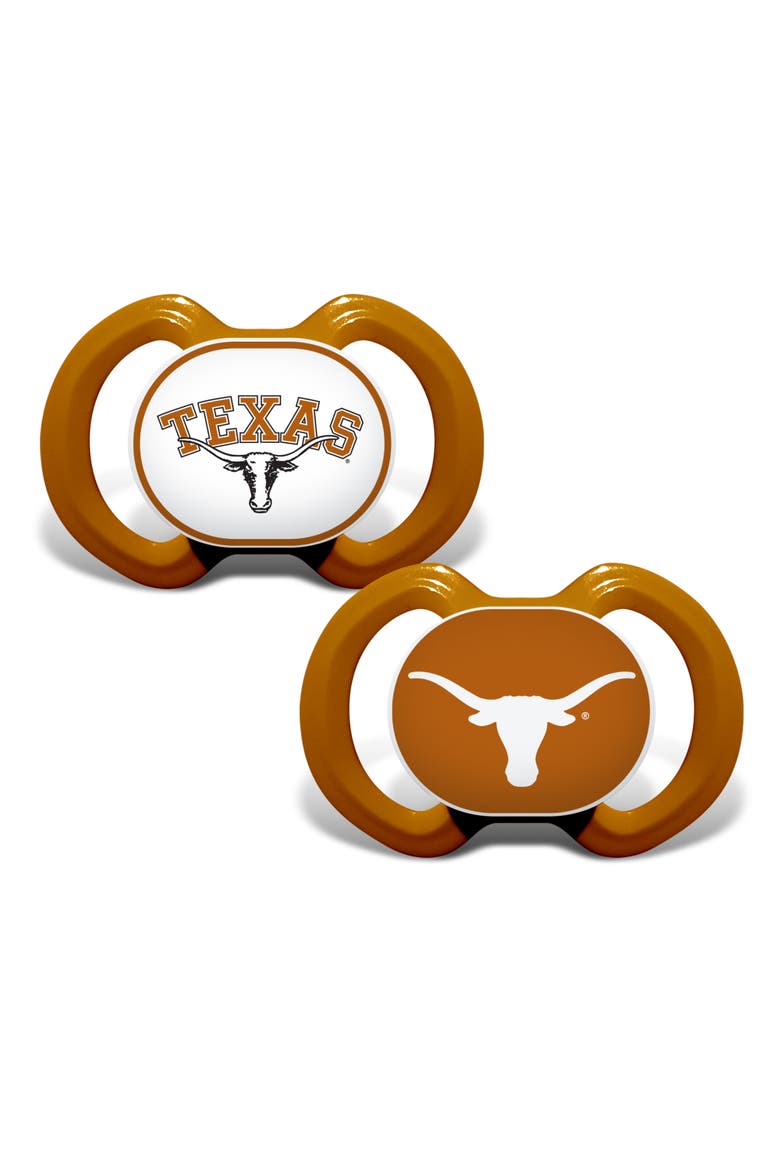 Texas Longhorns Pacifier 2-Pack, Main, color, Multicolor