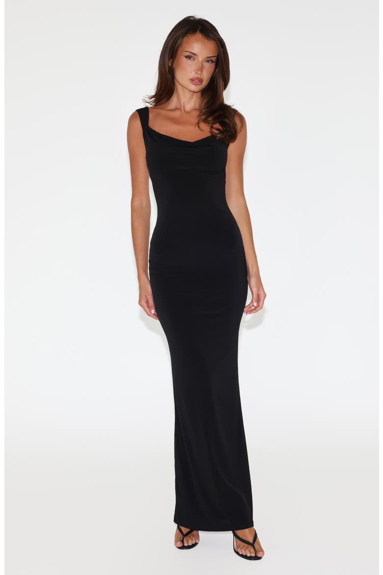 Morana Evening Dress, Alternate, color, BLACK