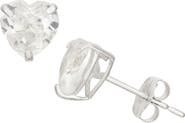 FZN 10K Gold Sapphire Heart Stud Earrings