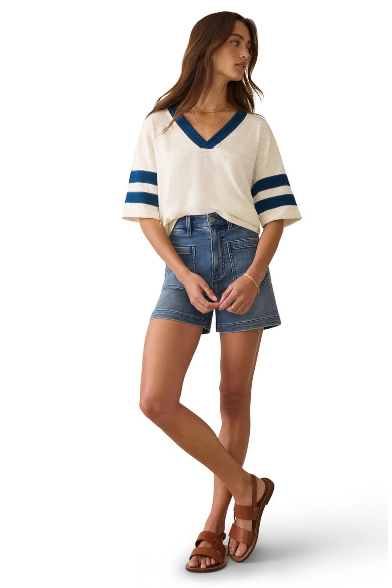 Varsity Stripe Organic Cotton T-Shirt, Alternate, color, TITAN VARSITY