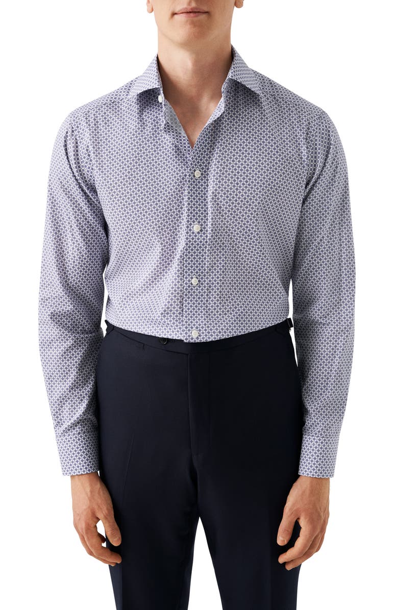 Eton Slim Fit Cotton & Lyocell Dress Shirt, Main, color, 