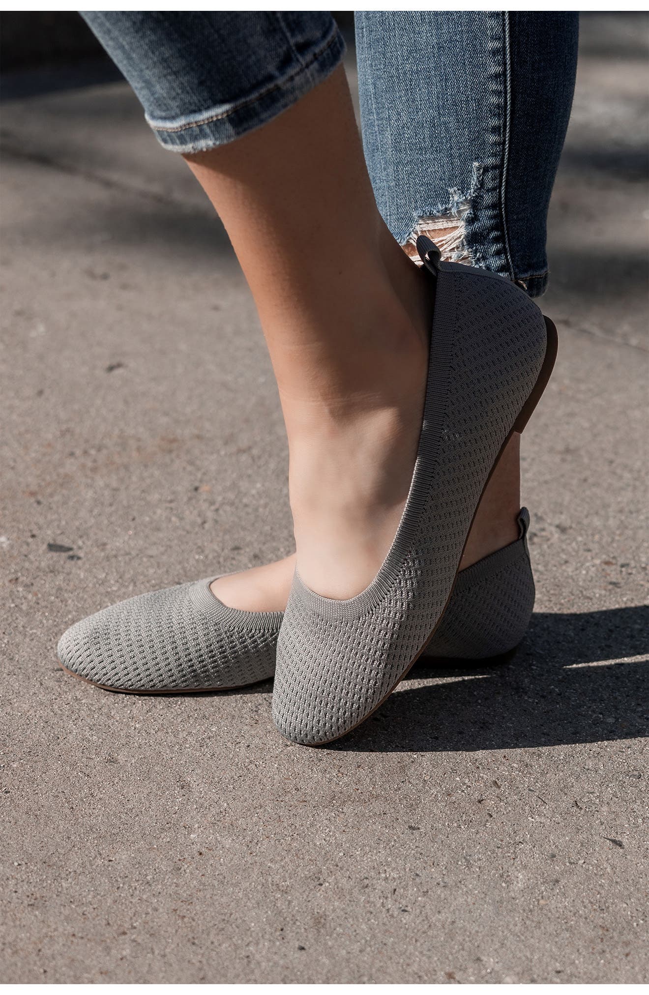 Journee Collection Maryann Knit Flat - Narrow Width, Alternate, color, Grey