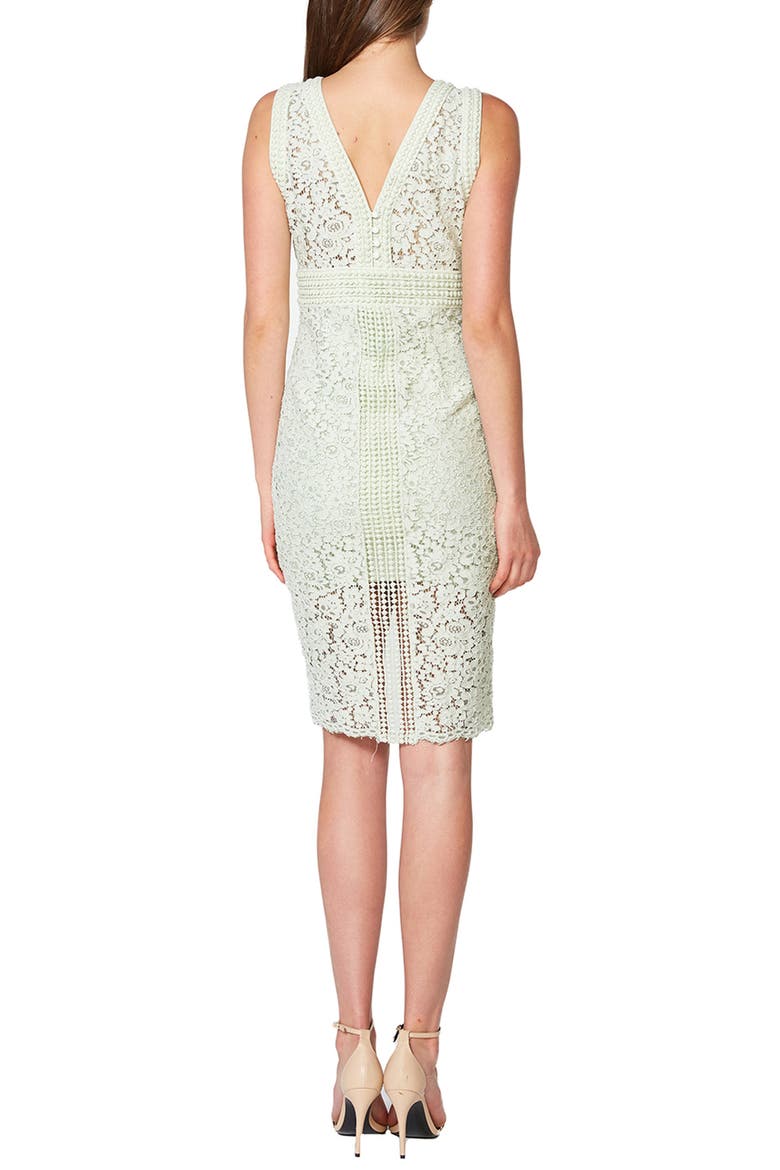 Morgan Front Slit Lace Cocktail Dress, Alternate, color, PISTACHIO