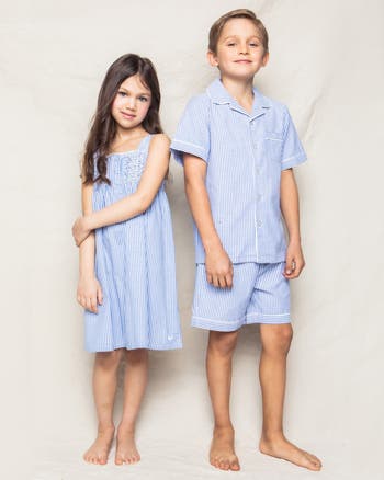 Kids' Seersucker Stripe Short Two-Piece Pajamas