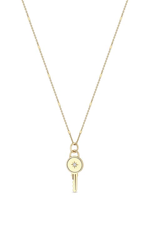 Diamond Key Pendant Necklace