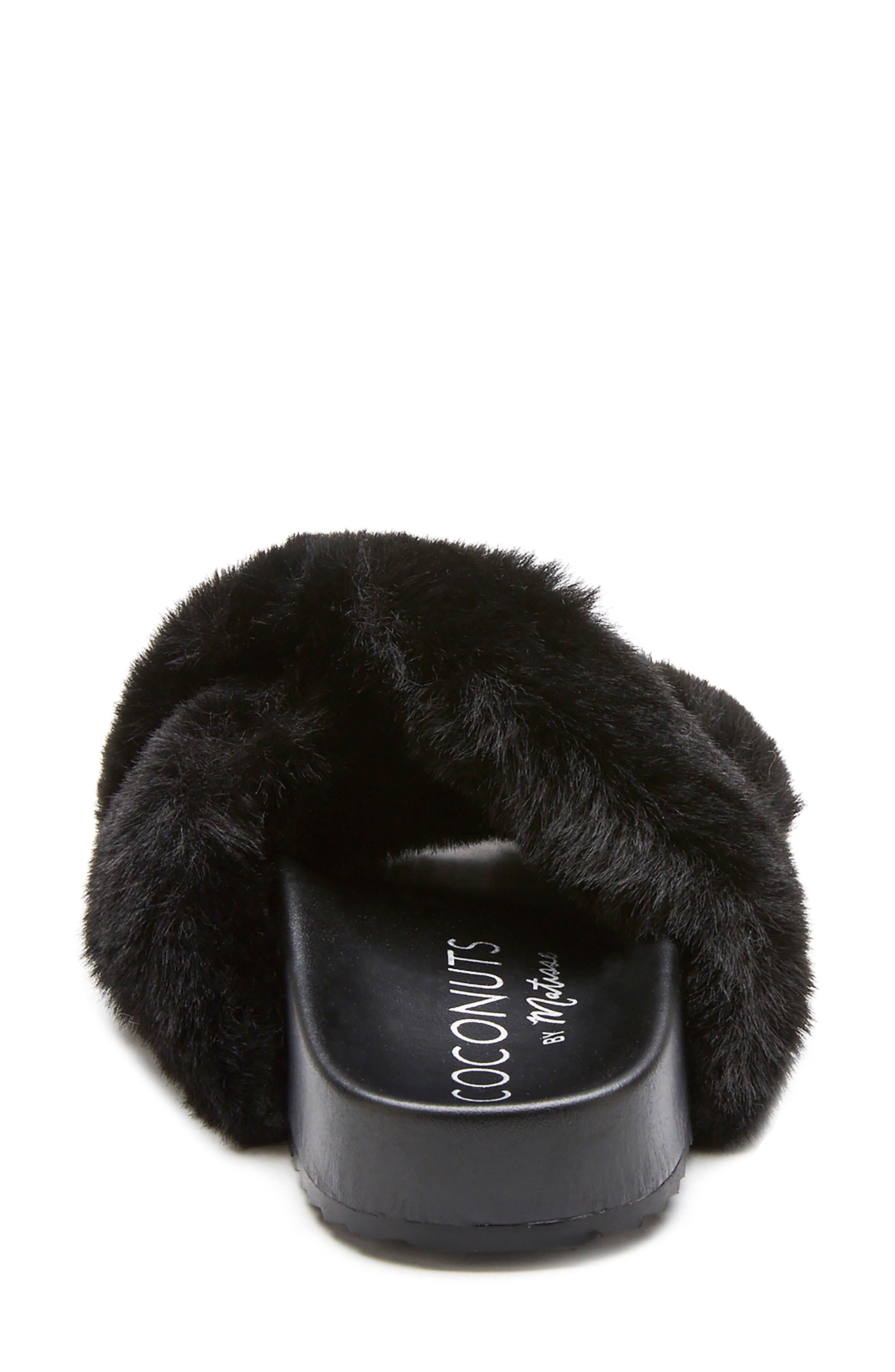 Coconuts by Matisse Seasons Faux Fur Slide Sandal, Alternate, color, 
