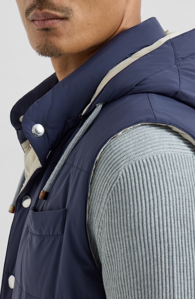 Brunello Cucinelli Nylon down vest, Alternate, color, Blue