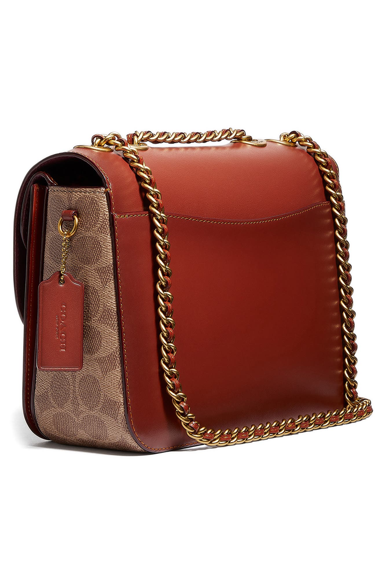 Madison Signature Canvas Crossbody Bag, Alternate, color, BRASS/ TAN RUST