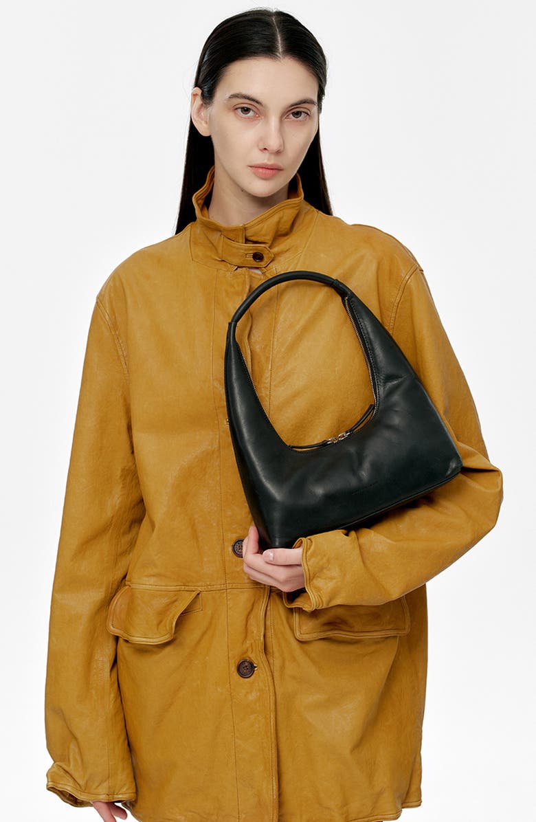 MARGESHERWOOD Leather Hobo Bag, Alternate, color, Black Pull-Up