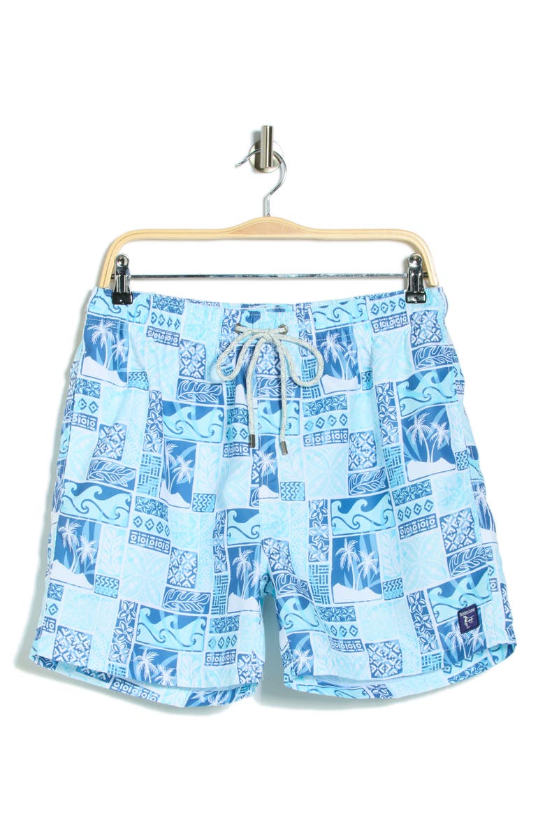 Endless Print Volley Swim Trunks, Alternate, color, AQUA