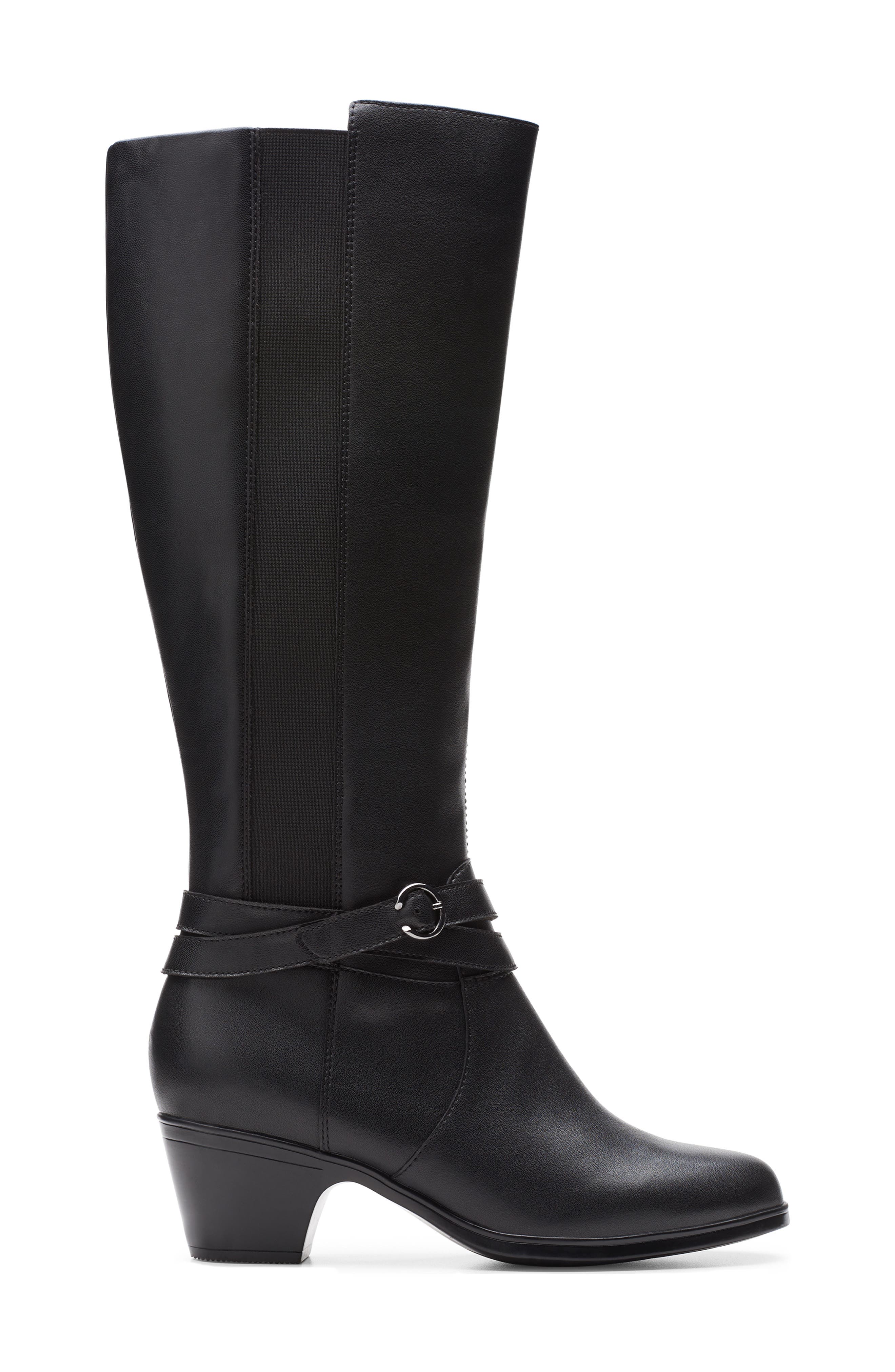 Clarks<sup>®</sup> Emily2 Dream Knee High Boot, Alternate, color, Black Leather